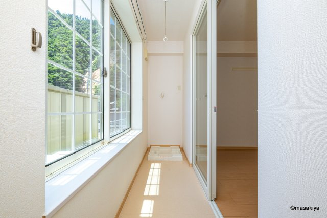 ガーデンハウス朝日山　Eのバルコニー