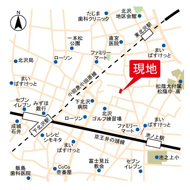 グランファーロ下北沢の地図