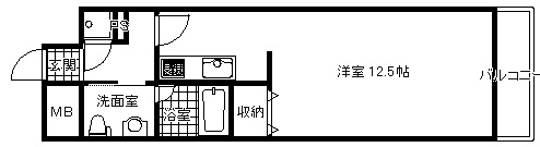 大阪市中央区安堂寺町２丁目の賃貸マンションの間取り