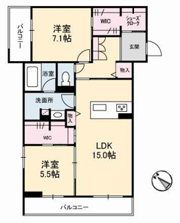 【間取り】 | ラ　プレスタ―ジュ | 2LDK