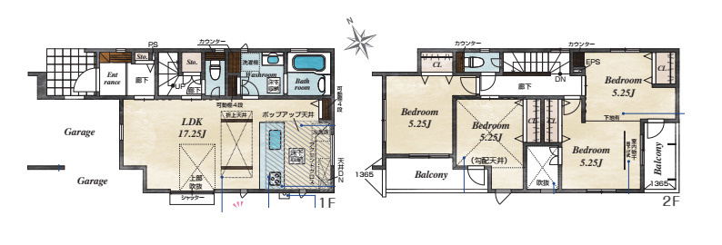 さいたま市見沼区東大宮3丁目　3期　新築一戸建て　ブルーミングガーデン　01の間取り