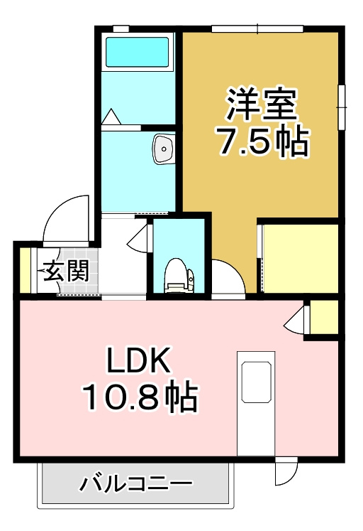 直方市大字山部のアパートの間取り