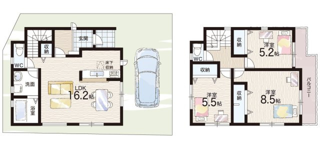堺市中区楢葉　新築一戸建ての間取り|４号地