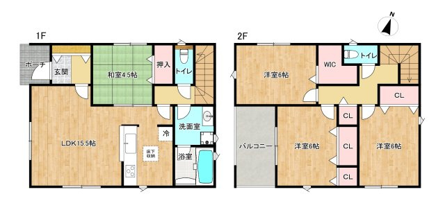 三木市志染町東自由が丘　第6-1号棟の間取り