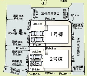三木市志染町東自由が丘　第6-2号棟の区画図
