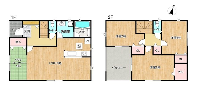 三木市志染町東自由が丘　第6-2号棟の間取り