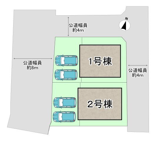 三木市志染町東自由が丘　第6-2号棟の区画図