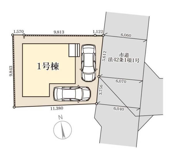 【区画図】 | 福岡市西区野方5丁目第1　1号棟（全1棟）【仲介手数料無料・0円】 | 区画図です。3号棟