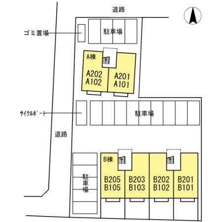 ボナールTOMO B棟の区画図