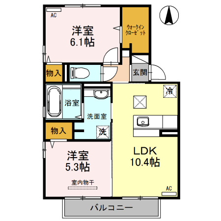 マール・ビビ A棟の間取り