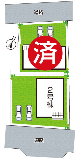 ★5(土)6(日)現地見学可能！★近江八幡市八幡町　ラスト1邸の区画図|全２区画