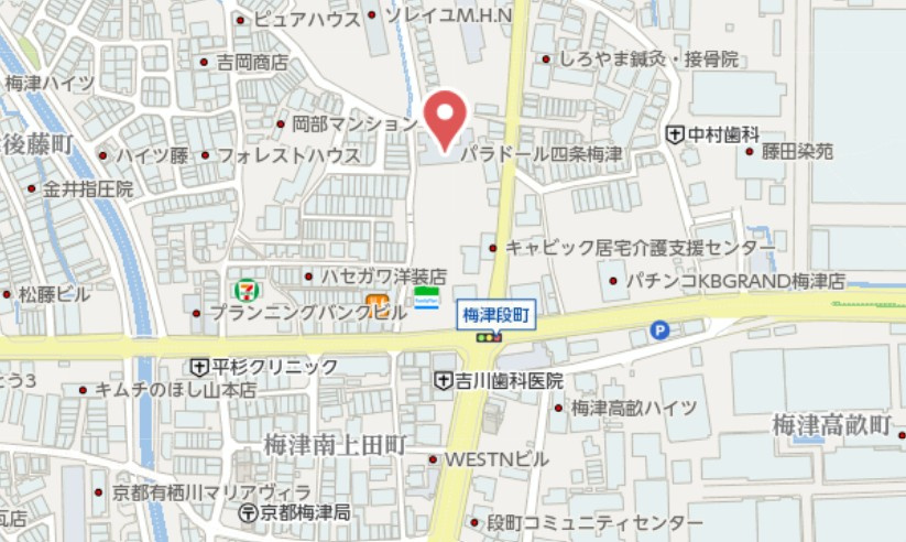 パラドール四条梅津　5階の地図