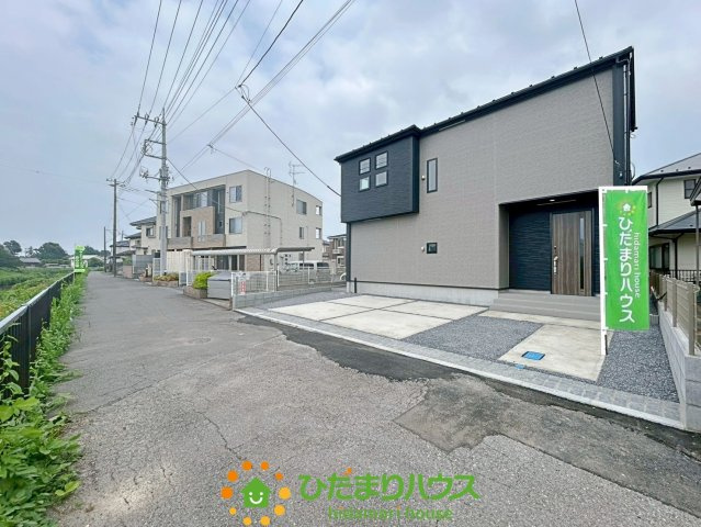 宮代町和戸7期　新築一戸建て　グラファーレの前面道路含む現地写真|車通りの少ない道路！