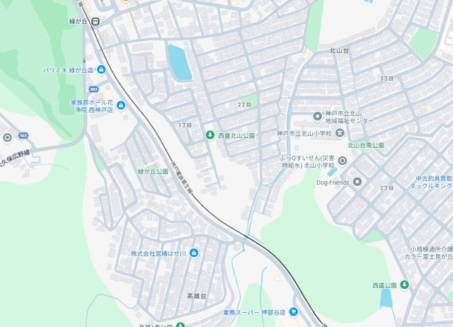 神戸市西区北山台　新築一戸建ての地図