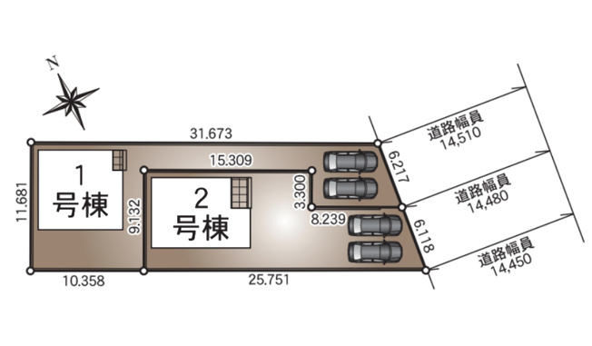 【区画図】 | 安城市榎前町宮下2-6『仲介料無料』新築戸建て | 1号棟