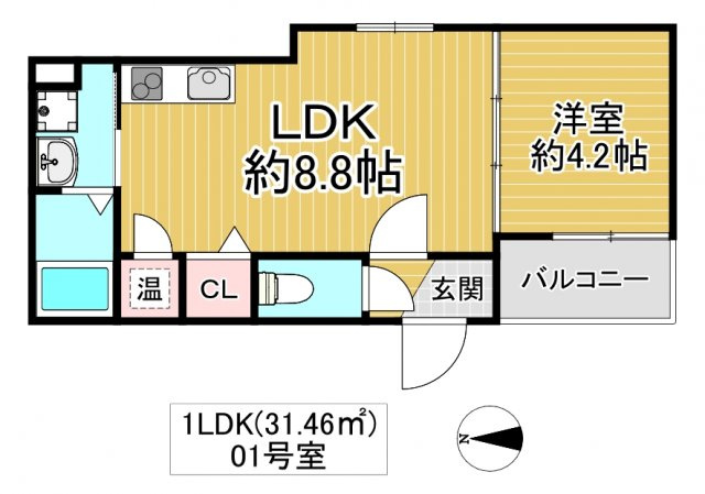 大阪市城東区永田４丁目のアパートの間取り