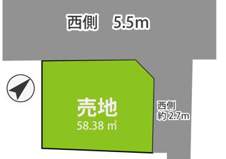 【土地図】 | 新宿区若葉3丁目　土地 | 角地　陽当たり良好の１区画