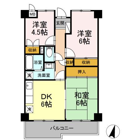クオーレ花尻の間取り