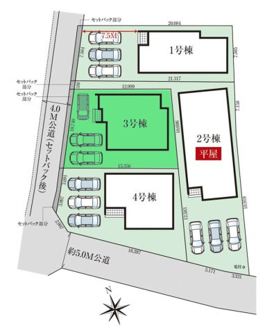 【区画図】 | グラファーレ高崎市石原町3期ー③ | JR高崎駅まで2.4Km！駅の利用便利な距離！
敷地面積45坪！カースペースは3台駐車可能！