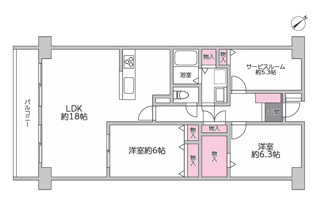 【間取り】 | 千里中央パークヒルズＢ棟