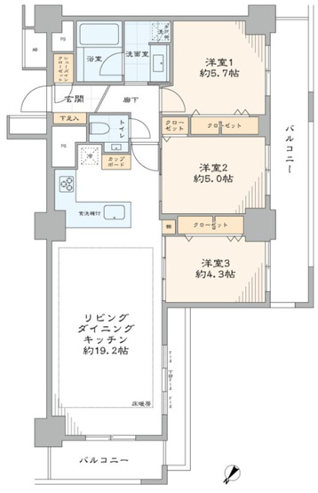 【間取り】 | ファミール月島グランスイートタワー