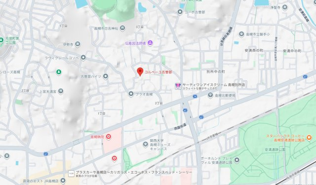 コルベーユ古曽部の地図