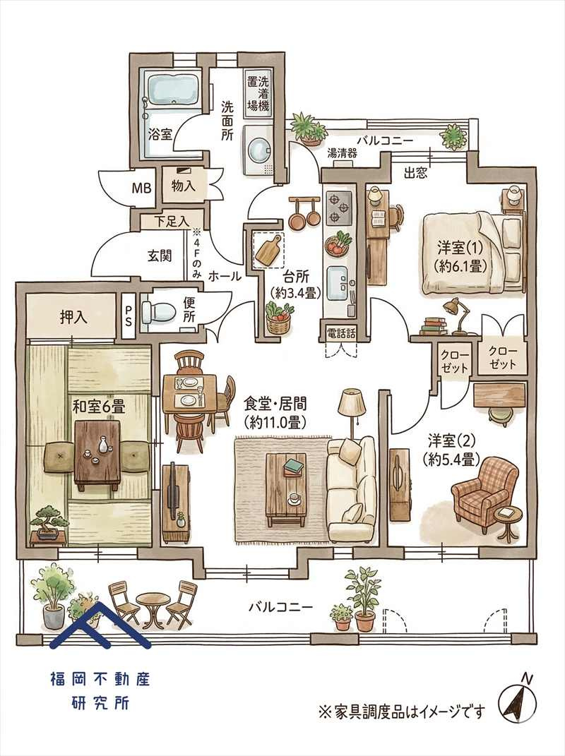 西新パークマンションの間取り