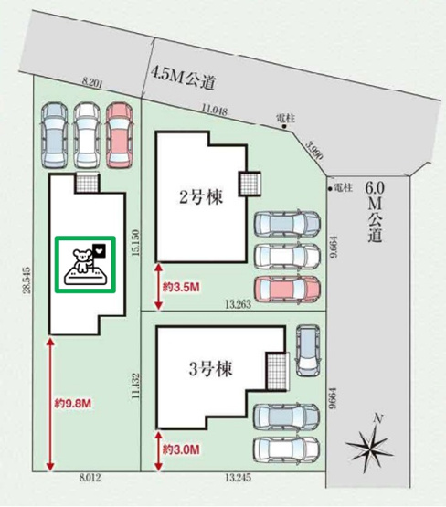 【区画図】 | 前橋市関根町　GRAFARE | 南側の広々としたお庭がある区画です！
