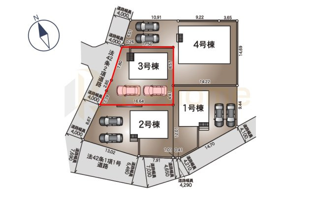 筑西市二木成第2　新築戸建て　3号棟の区画図|大きなお買い物だからこそ、メリット・デメリットを伝えさせて頂きます。
R-homeにお任せください♪