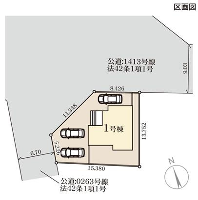 小美玉市清風台団地６期　新築戸建の区画図