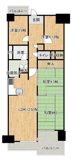 ユニライフ明石魚住　2階の間取り|4LDKです。
