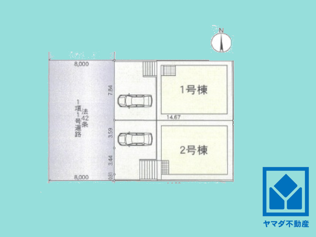 大津市稲葉台　第3　1号棟の区画図
