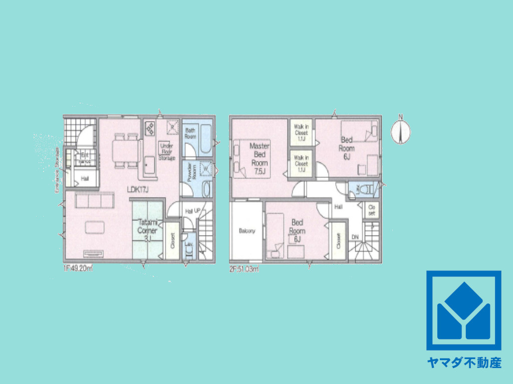 大津市稲葉台　第3　1号棟の間取り|図面と現況が異なる場合は現況を優先いたします。