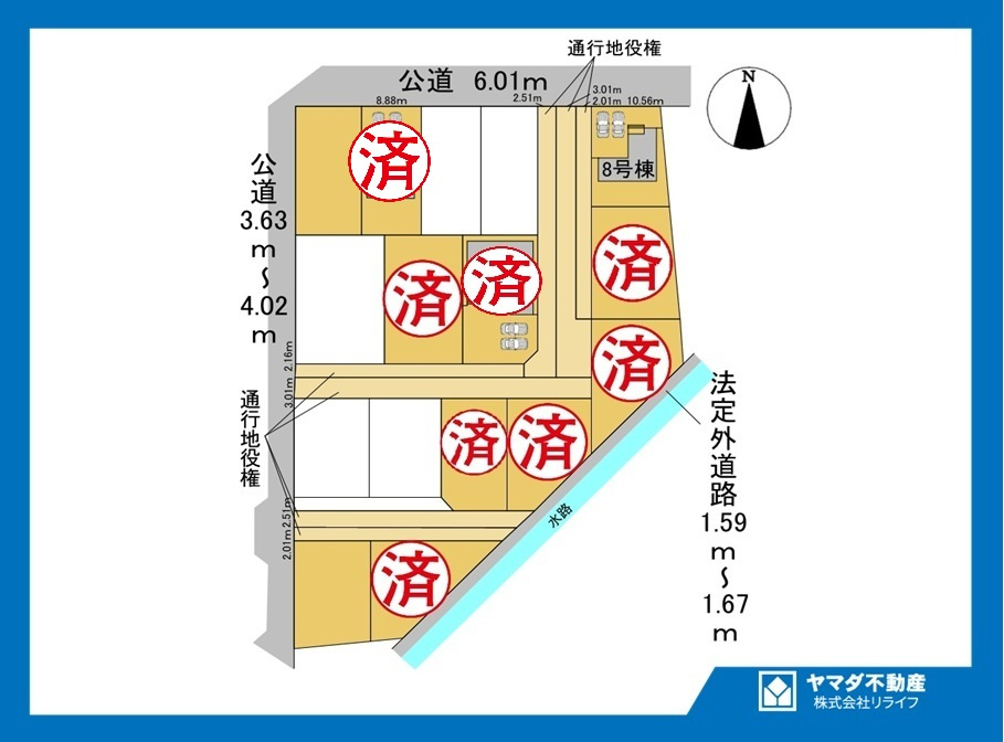 リーブルガーデン　一宮市時之島第7　全19区画分譲の区画図|■区画図
■YAMADA電機の　ヤマダ不動産　株式会社リライフ　
いつでもお問合わせ下さい。