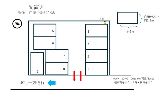 ラッキーパーキングの区画図