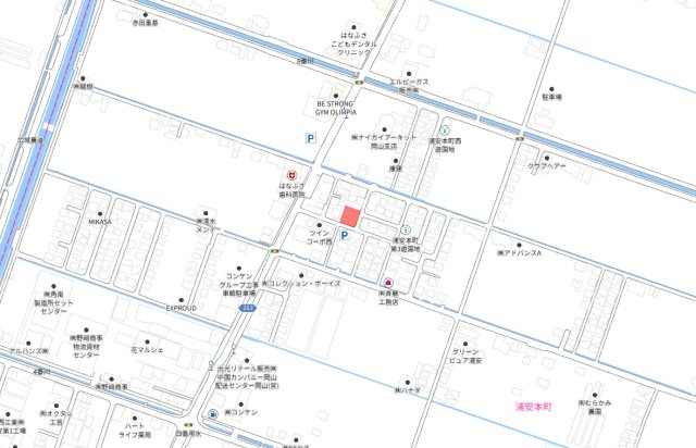 南区浦安本町　1区画の地図