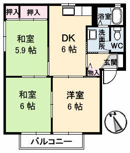 ディアス河田の間取り