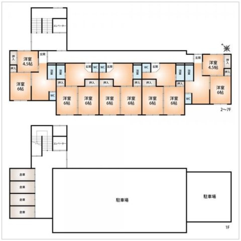兵庫県神戸市須磨区　1棟収益マンション　ＵＣ離宮の間取り