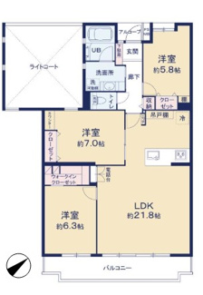 【間取り】 | ライオンズマンション京成大久保
