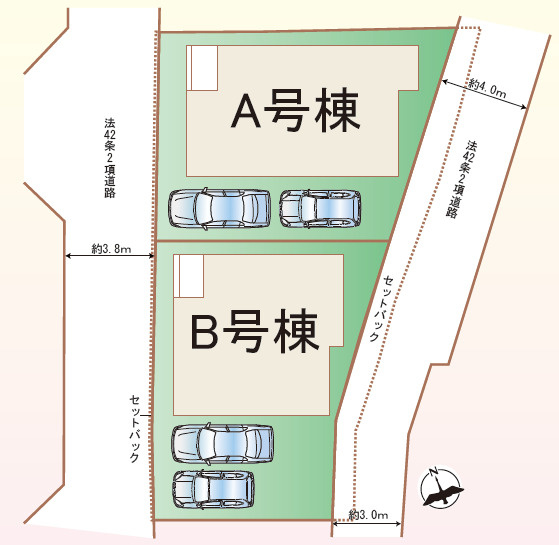 加古川市東神吉町出河原（全2）　A号棟の区画図|A号棟です。