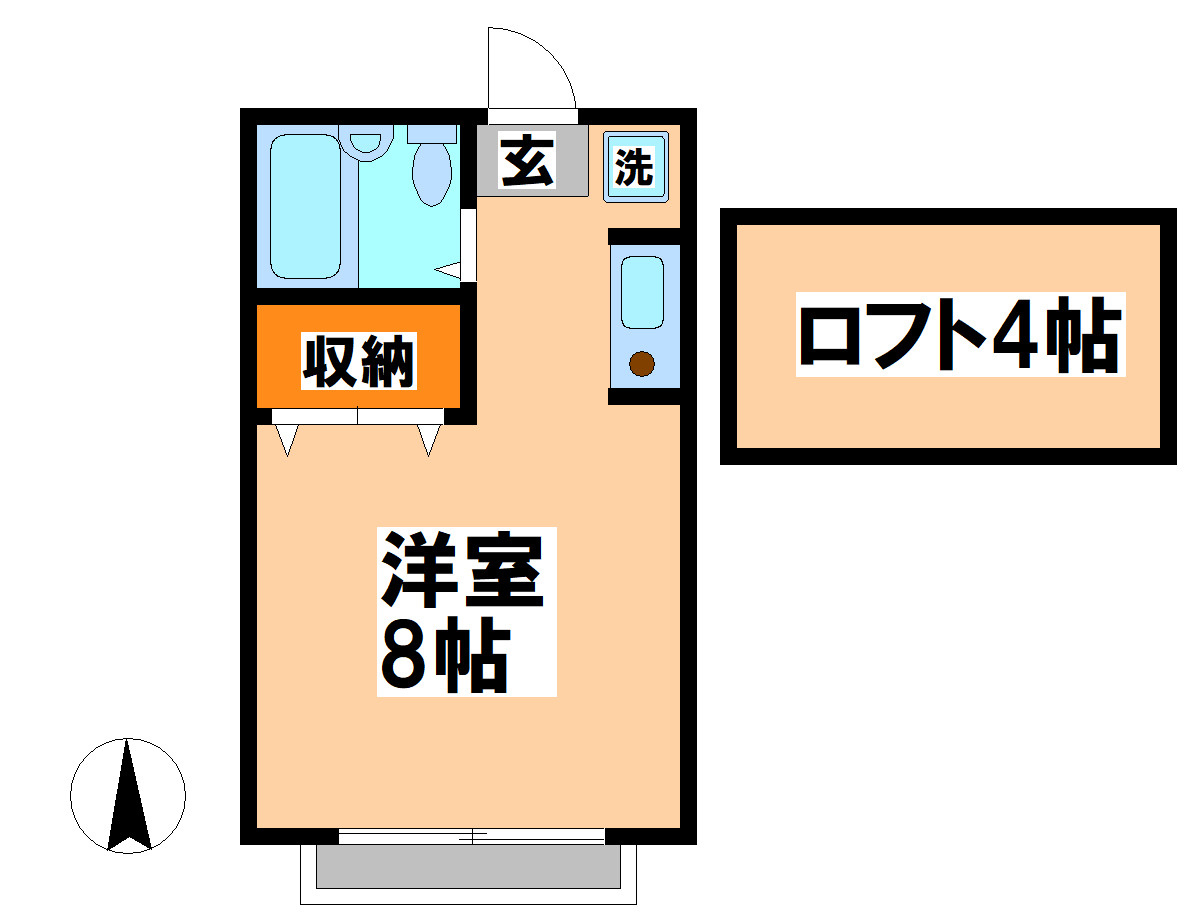 小金井市東町４丁目のアパートの間取り