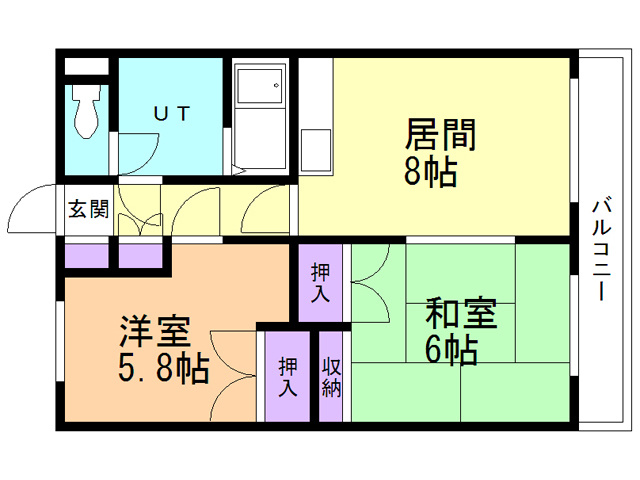北拓ハイツ中島の間取り