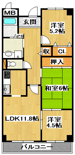 メゾンドール宝塚の間取り