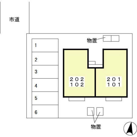 プラティーク八柳201の区画図