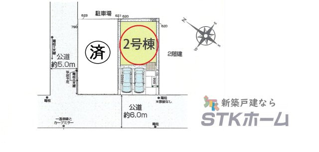 仲介手数料無料　桶川市東2丁目8-19　新築戸建　全１棟の区画図