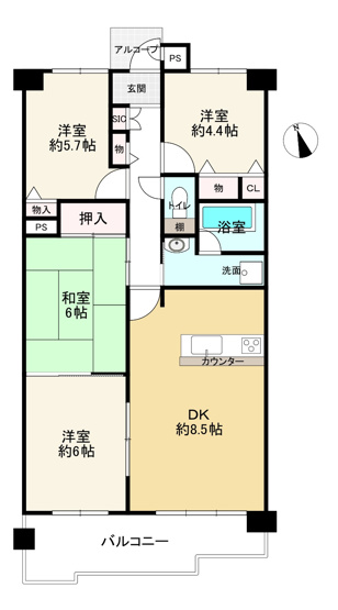 【間取り】 | ☆ネオハイツ姫路アメティ228