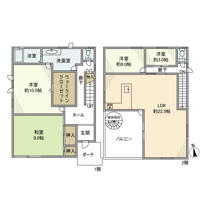 夏見台戸建の間取り