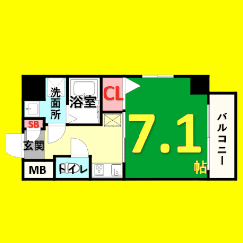 プランドール名駅　名古屋市賃貸　仲介手数料無料の間取り