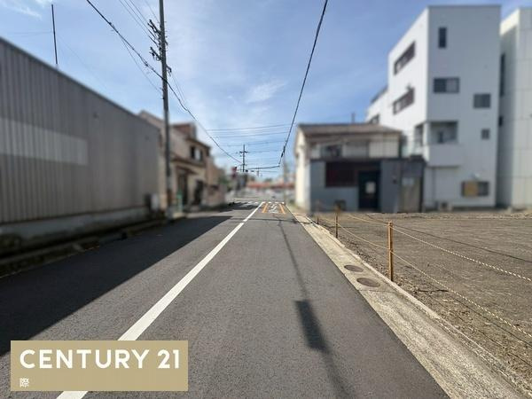 和歌山市中之島　土地（A・B号地）の前面道路含む現地写真