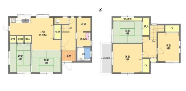 和歌山市松江　中古戸建の間取り